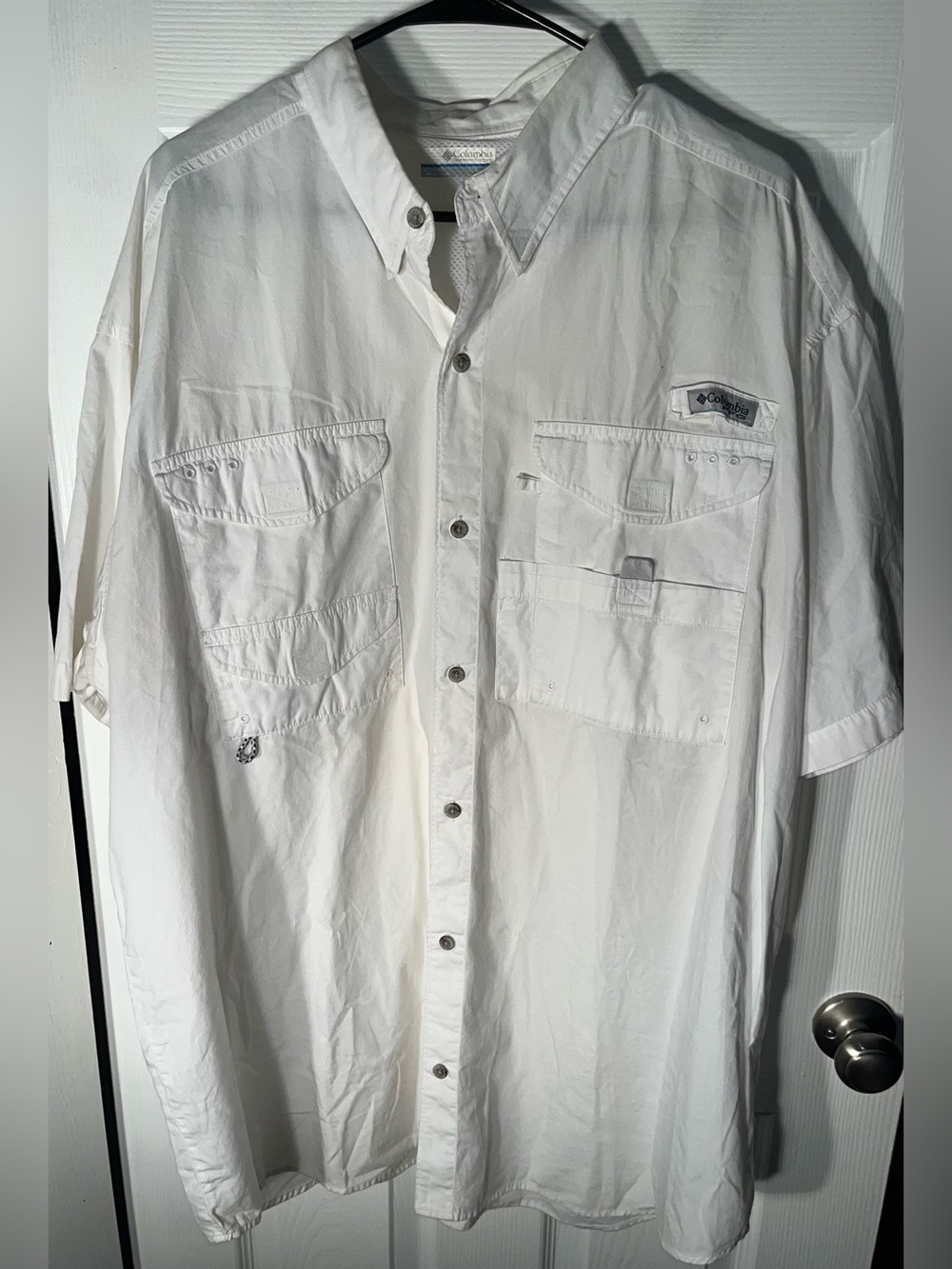 Columbia PFG Shirt Men’s Size XL White Bahama II Short Sleeve Fishing
